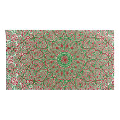 Boho Hippie Funky Trippy Kerst Mandala Kussensloop (Achterkant-Rechts)