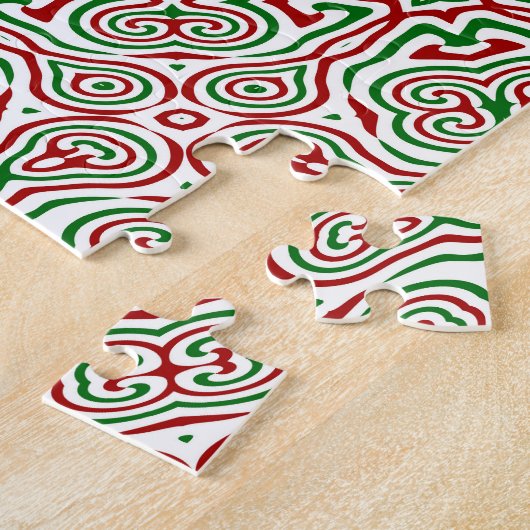 Boho Hippie Funky Trippy  Kerst Mandala Legpuzzel (Zijkant)