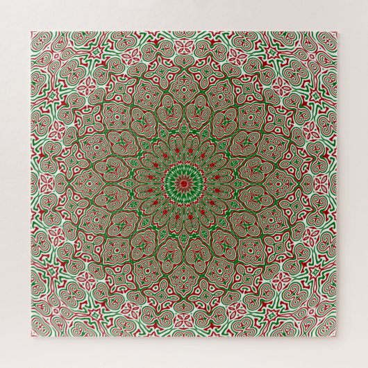 Boho Hippie Funky Trippy Kerst Mandala Legpuzzel (Horizontaal)