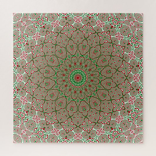 Boho Hippie Funky Trippy  Kerst Mandala Legpuzzel (Verticaal)
