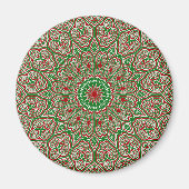Boho Hippie Funky Trippy  Kerst Mandala Magneet (Voorkant)