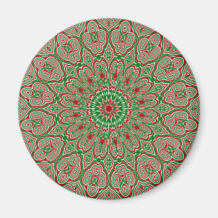 Boho Hippie Funky Trippy  Kerst Mandala Magneet