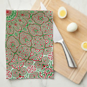 Boho Hippie Funky Trippy  Kerst Mandala Theedoek (Quarter Fold)