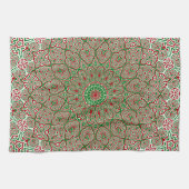 Boho Hippie Funky Trippy  Kerst Mandala Theedoek (Horizontaal)