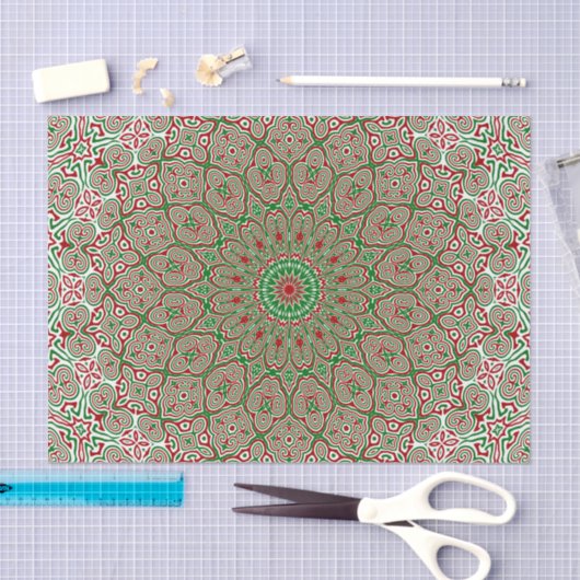 Boho Hippie Funky Trippy  Kerst Mandala Tissuepapier (Craft)