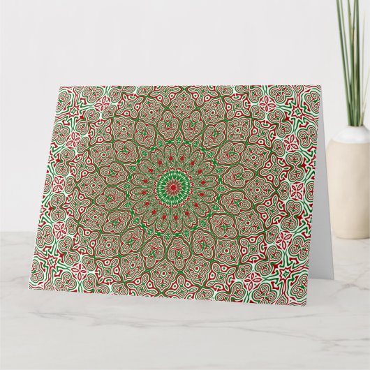 Boho Hippie Funky Trippy Versierde Kerst Mandala Kaart (Voorkant)