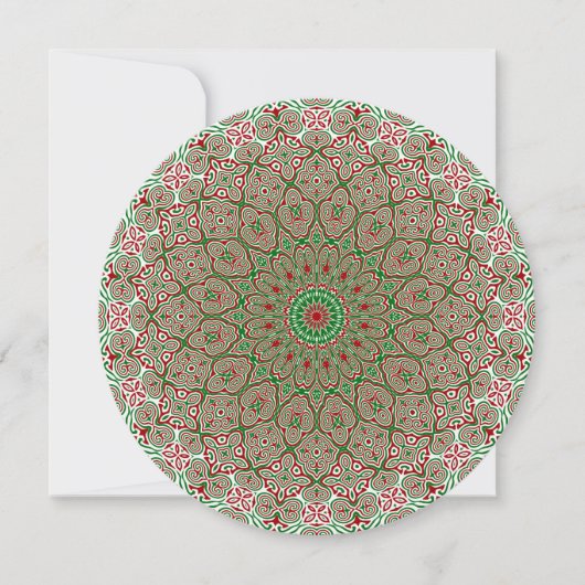 Boho Hippie Funky Trippy Weelderige Kerst Mandala Kaart (Voorkant)