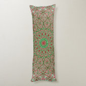 Boho Hippie Funky Trippy Weelderige Kerst Mandala Lichaamskussen (Achterkant (Verticaal))