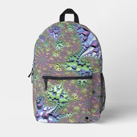 Boho Hippie Groovy Glimmende Kleurrijke Regenboog Bedrukte Rugzak (Voorkant)