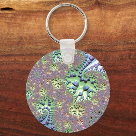 Boho Hippie Groovy Glimmende Kleurrijke Regenboog  Sleutelhanger (Achterkant)