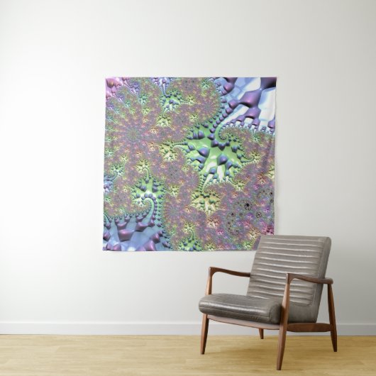 Boho Hippie Groovy Glimmende Kleurrijke Regenboog  Wandkleed (In situ)