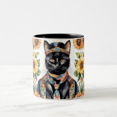 Boho Hippie Kat met Sjaal 11 oz Mok (Center)