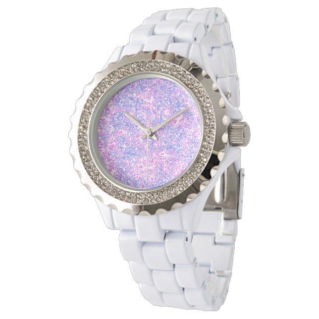 Boho Hippie Kleurrijke Levendige Jewel Tone Marble Horloge (Gekanteld)