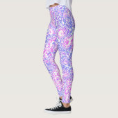 Boho Hippie Kleurrijke Levendige Jewel Tone Marble Leggings (Links)