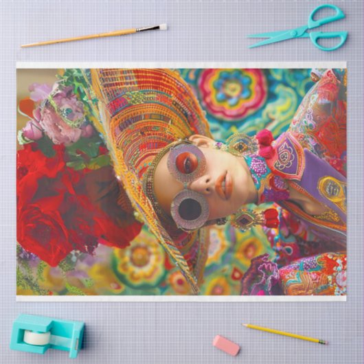 Boho Hippie levendig gekleurde decoupage Tissuepapier (Craft)