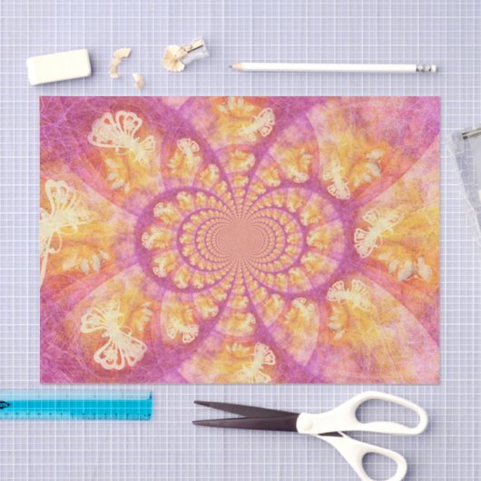 Boho Hippie Paars Gold Kaleidoscope Butterflies Tissuepapier (Craft)