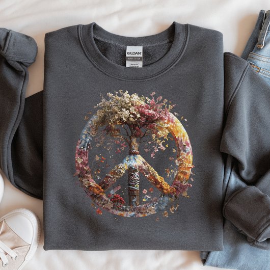 Boho Hippie Peace Sign Sweatshirt