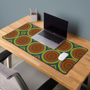 Boho Hippie Red Yellow Blue  Tribal Ethnic Bureaumat
