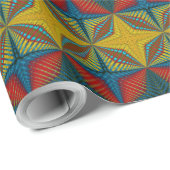 Boho Hippie Red Yellow Blue  Tribal Ethnic Cadeaupapier (Rol Hoek)