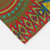 Boho Hippie Red Yellow Blue  Tribal Ethnic Fleece Deken (Hoek)