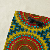 Boho Hippie Red Yellow Blue Tribal Ethnic Strandlaken (In situ)