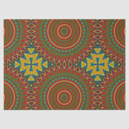 Boho Hippie Red Yellow Blue  Tribal Ethnic Tissuepapier