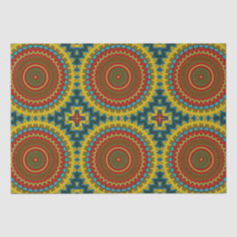 Boho Hippie Red Yellow Blue  Tribal Ethnic Tissuepapier