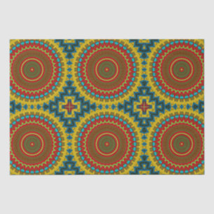 Boho Hippie Red Yellow Blue Tribal Ethnic Tissuepapier