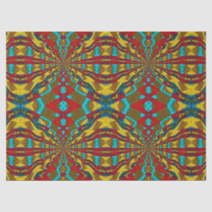 Boho Hippie Red Yellow Blue Tribal Ethnic Tissuepapier