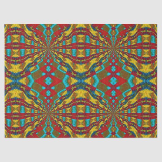 Boho Hippie Red Yellow Blue  Tribal Ethnic Tissuepapier (Voorkant)