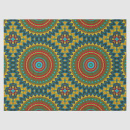 Boho Hippie Red Yellow Blue  Tribal Ethnic Tissuepapier
