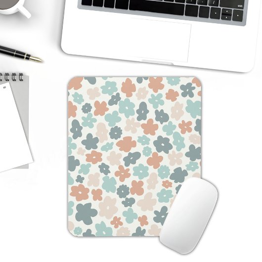 Boho hippie retro pastel bloemen iPad mini cover Muismat