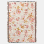 Boho hippie rustic aardse natuurlijke bloemen deken (Voorkant Verticaal)