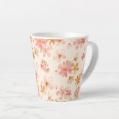 Boho hippie rustic aardse natuurlijke bloemen latte mok (Rechterhoek)
