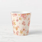 Boho hippie rustic aardse natuurlijke bloemen latte mok (Voorkant)