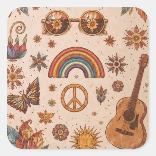 Boho hippie sticker (Voorkant)