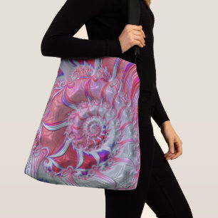 Boho Hippie Trippy Funky Nautilus Spiraal Fractal Crossbody Tas