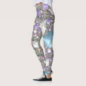 Boho Hippie Trippy Groovy Kleurrijke Pastel Fracta Leggings (Links)