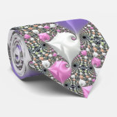 Boho Hippie Trippy Groovy Kleurrijke Pastel Fracta Stropdas (Opgerold)