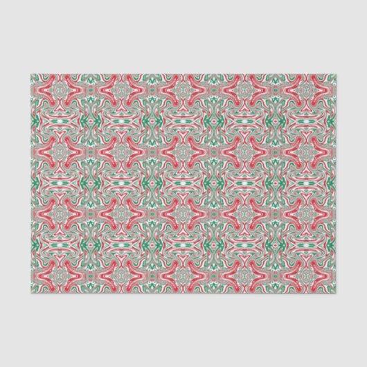 Boho Hippie Trippy Retro Draaikolk Kerstpatroon Tissuepapier (Voorkant)