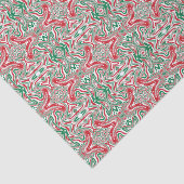 Boho Hippie Trippy Retro Draaikolk Kerstpatroon Tissuepapier (Detail)