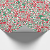 Boho Hippie Trippy Retro Swirly Kerstpatroon Cadeaupapier (Hoek)