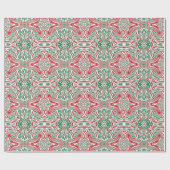 Boho Hippie Trippy Retro Swirly Kerstpatroon Cadeaupapier (Vlak)