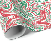 Boho Hippie Trippy Retro Swirly Kerstpatroon Cadeaupapier (Rol Hoek)