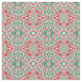 Boho Hippie Trippy Retro Swirly Kerstpatroon Stof