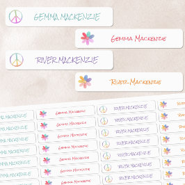 Boho Hippie Waterbestendige naam Labels