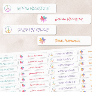 Boho Hippie Waterbestendige naam Labels