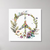Boho Hippy 60s 70s Peace Sign Canvas Print (Voorkant)