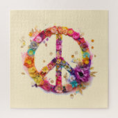 Boho Hippy 60s 70s Peace Sign Legpuzzel (Verticaal)