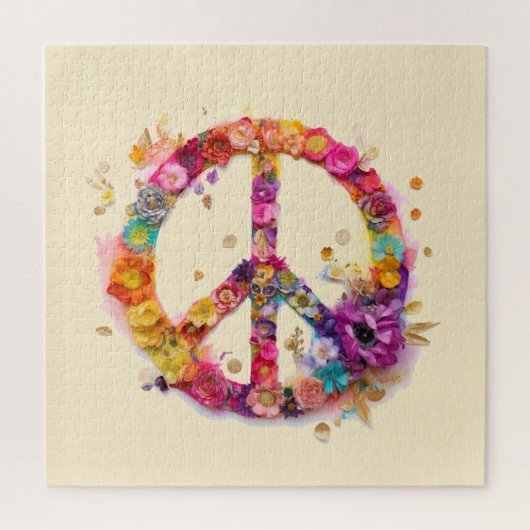 Boho Hippy 60s 70s Peace Sign Legpuzzel (Verticaal)